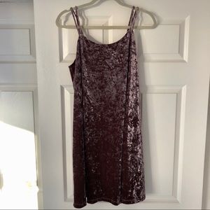 Velvet spaghetti strap dress
